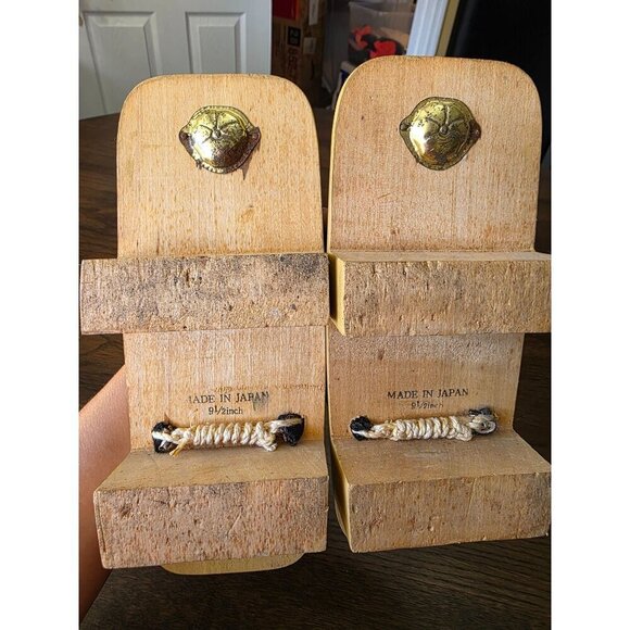 Traditional Japanese Wooden Geta Sandals With Black Velvet Straps 9.5 Inch Size - Picture 11 of 15